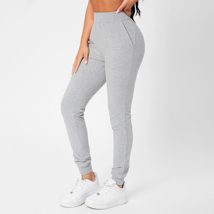 Slant Pocket High Waist Solid Joggers