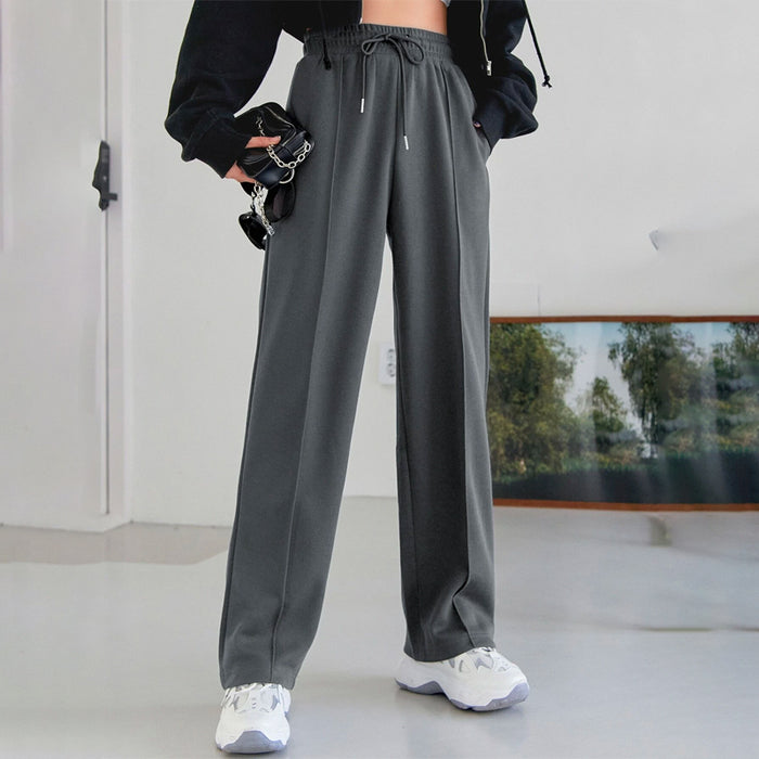 Seam Detail Drawstring Waist Slant Pockets Sweatpants