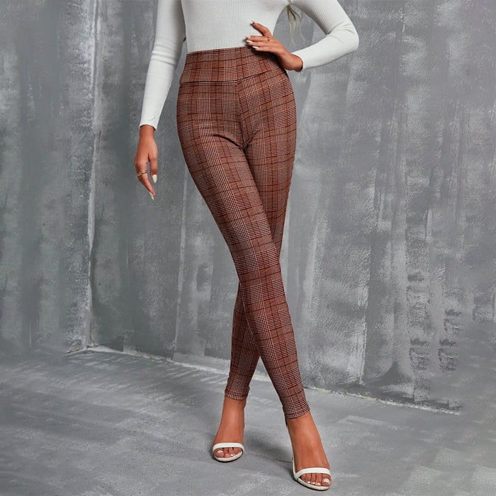 High Waist Houndstooth Skinny Pants