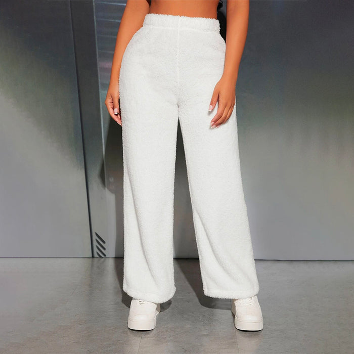 High Waist Teddy Wide Leg Pants