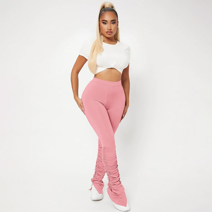 High Waist Skinny Stacked Pants