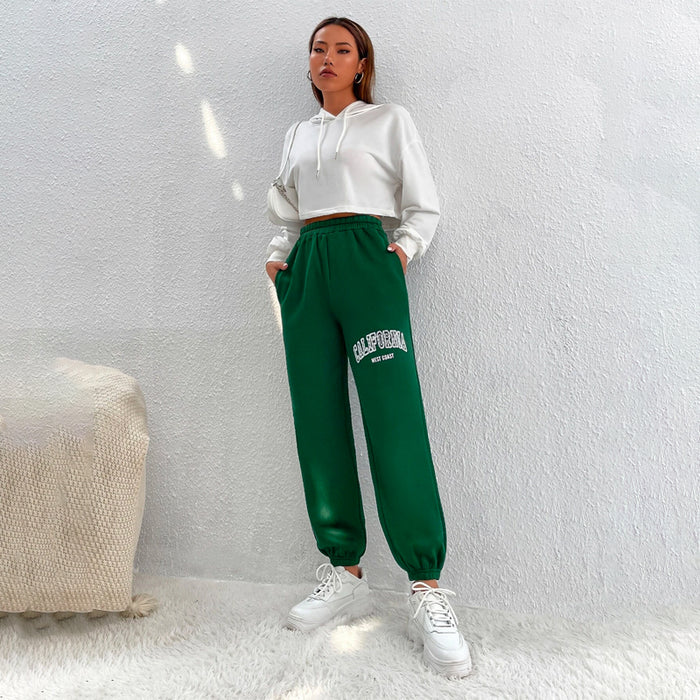 Graphic Elastic Waist Sweatpants