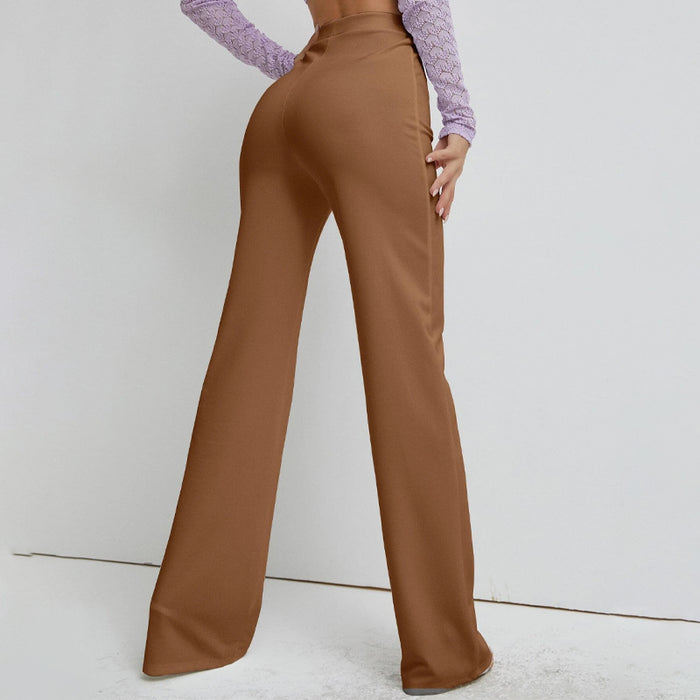 High Pearl Waist Straight Leg Pants