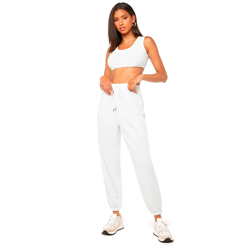 Solid Drawstring Waist Joggers Sweat Pants