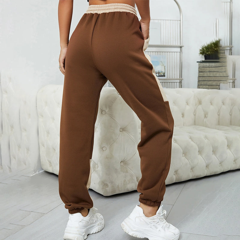 Two Tone Drawstring Waist Sweatpants