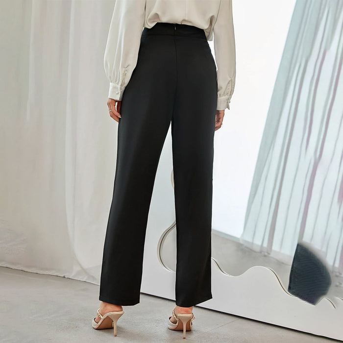 Easy Wear Detail Fold Pleated Pants