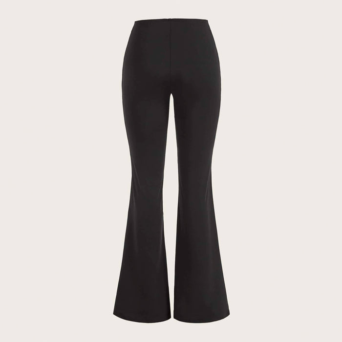 Casual Solid Flare Leg Pants