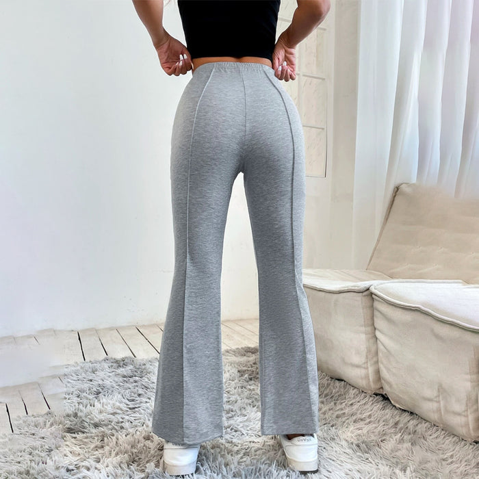 Solid Seam Detail Flare Leg Sweatpants