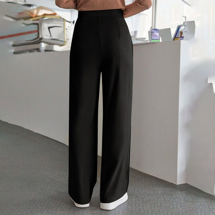 Solid Slant Pocket Wide Leg Pants