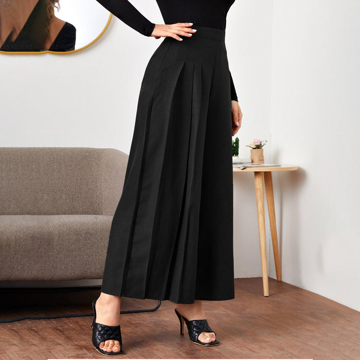 Pleated Detail Wide Leg Pants