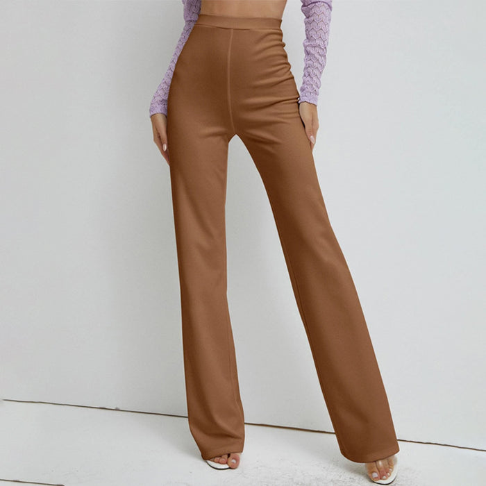 High Pearl Waist Straight Leg Pants