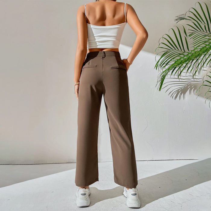 High Waist Plicated Detail Casual Pants