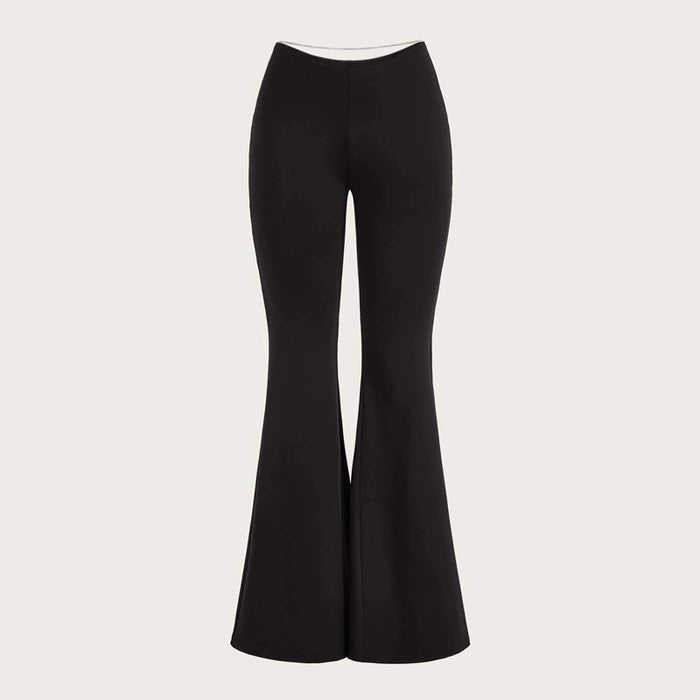 Casual Solid Flare Leg Pants