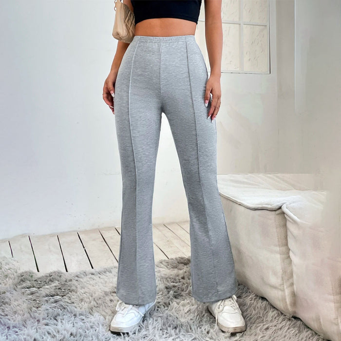 Solid Seam Detail Flare Leg Sweatpants