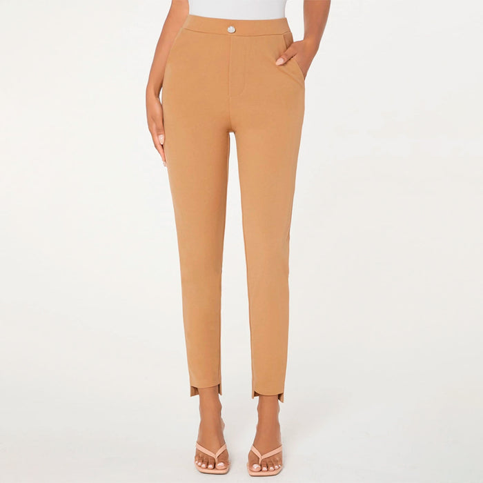 Stepped Hem Skinny Pants