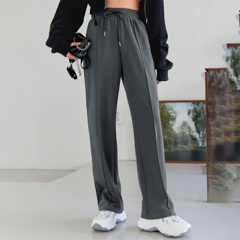 Seam Detail Drawstring Waist Slant Pockets Sweatpants