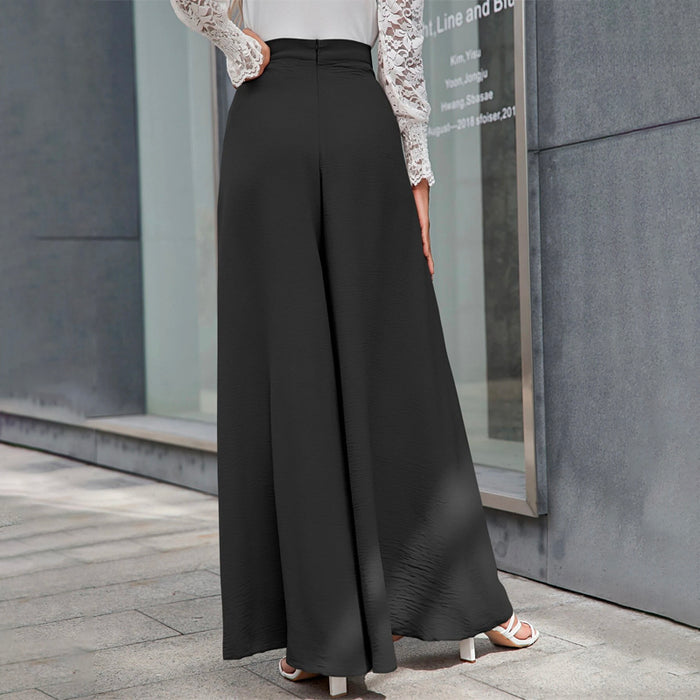 Slant Pockets Zipper Fly Palazzo Pants