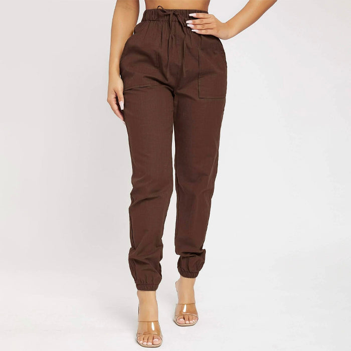 High Waist Knot Detail Jogger Pants