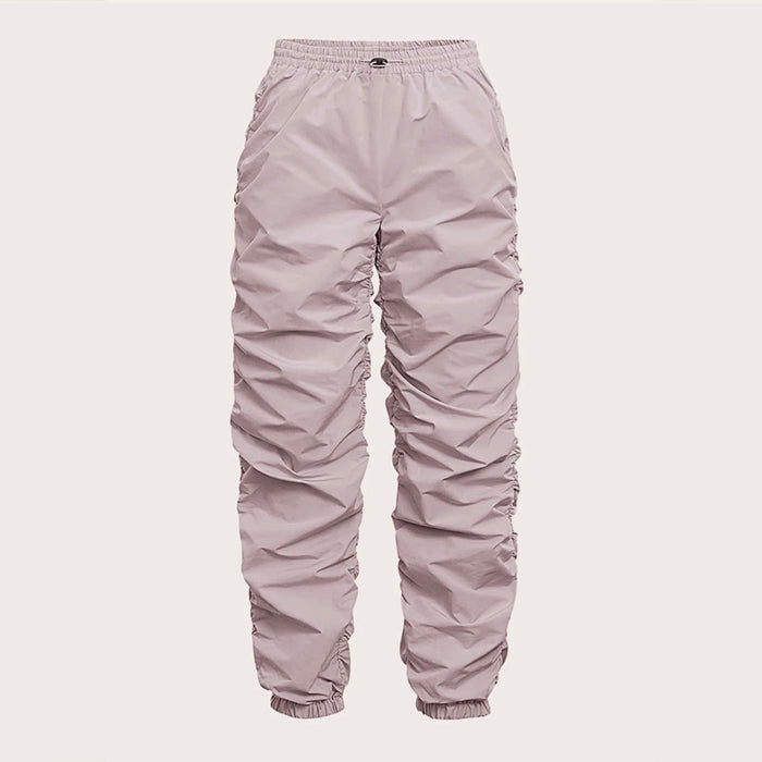 Drawstring Waist Solid Pants