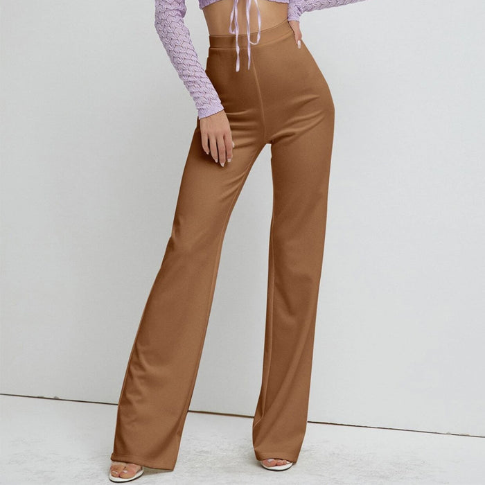 High Pearl Waist Straight Leg Pants