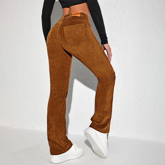 Letter Patched Flare Leg Pants