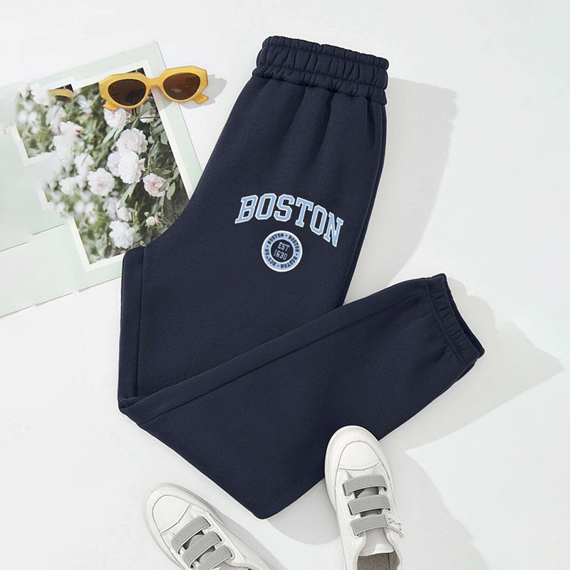 Letter Graphic Thermal Lined Sweatpants