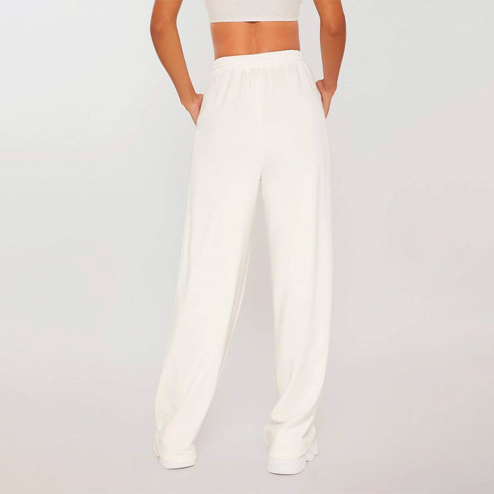 Drawstring Plain Waist Solid Sweatpants