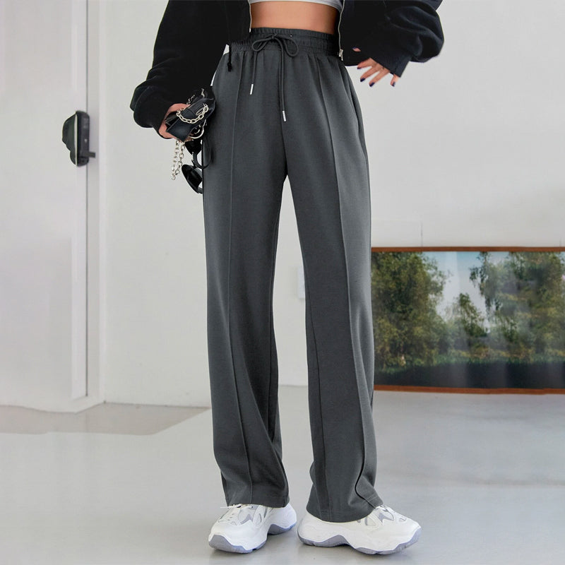 Seam Detail Drawstring Waist Slant Pockets Sweatpants