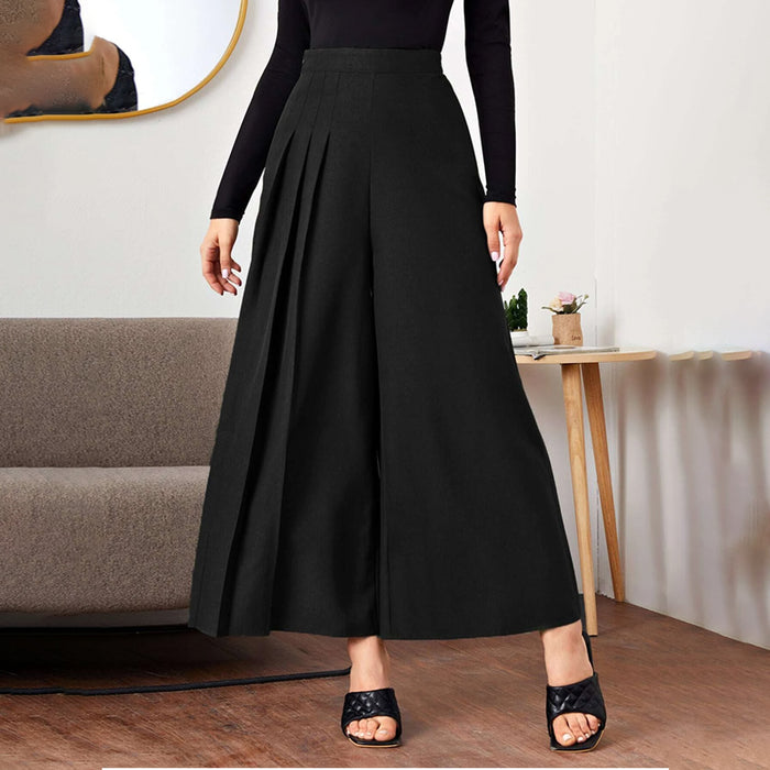 Pleated Detail Wide Leg Pants