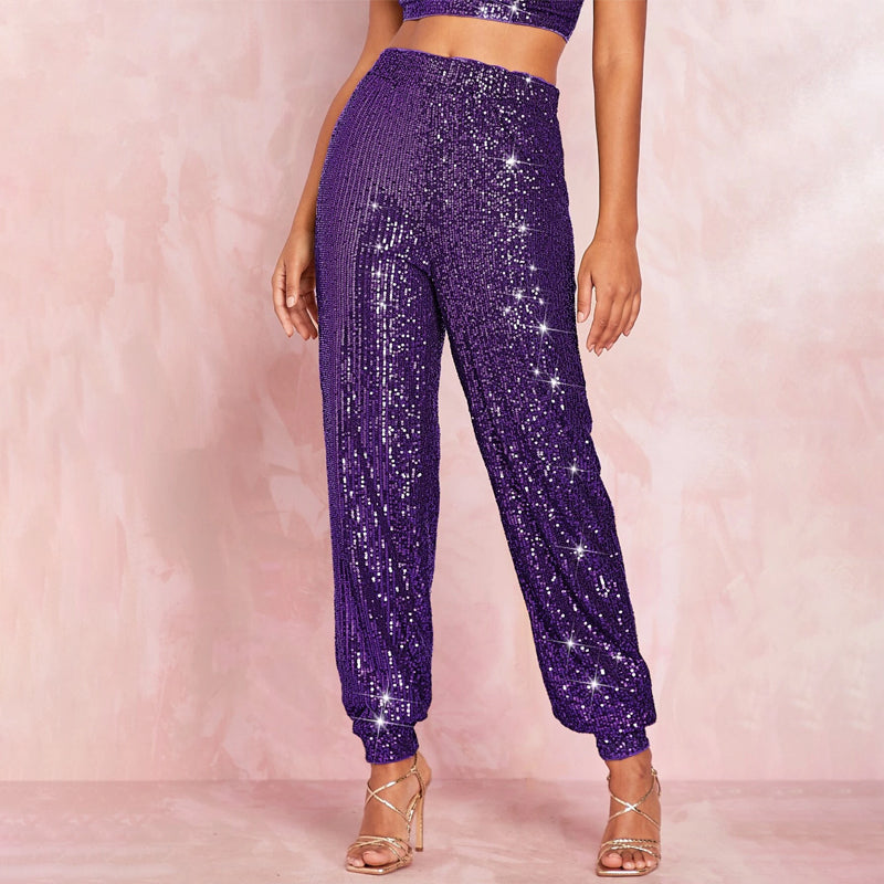 Sequin High Waisted Joggers