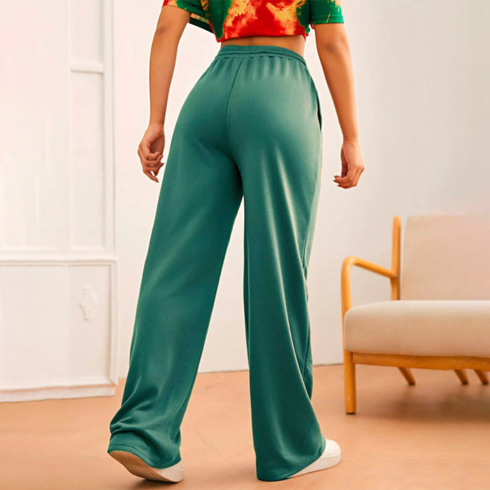 Loose Drawstring Waist Wide Leg Sweatpants