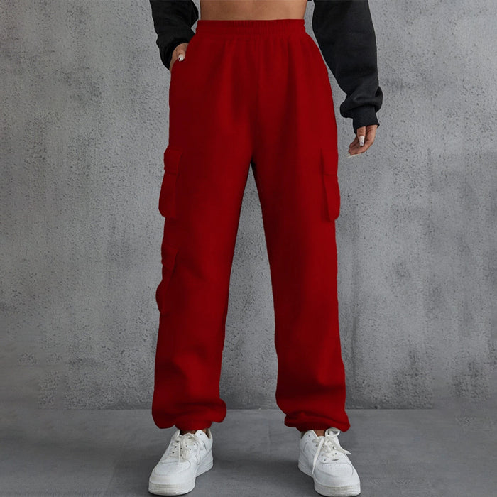 Flap Pocket Side Solid Sweatpants