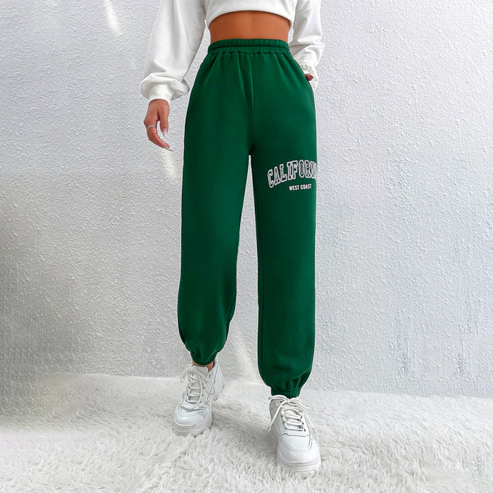 Graphic Elastic Waist Sweatpants