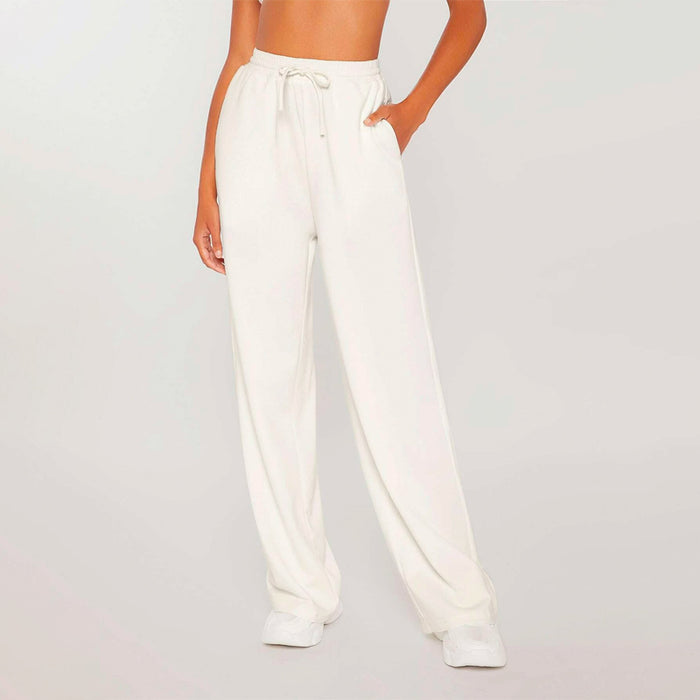 Drawstring Plain Waist Solid Sweatpants