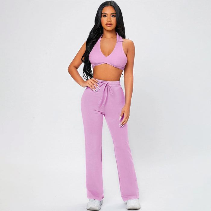 Solid Drawstring Waist Petite Sweatpants