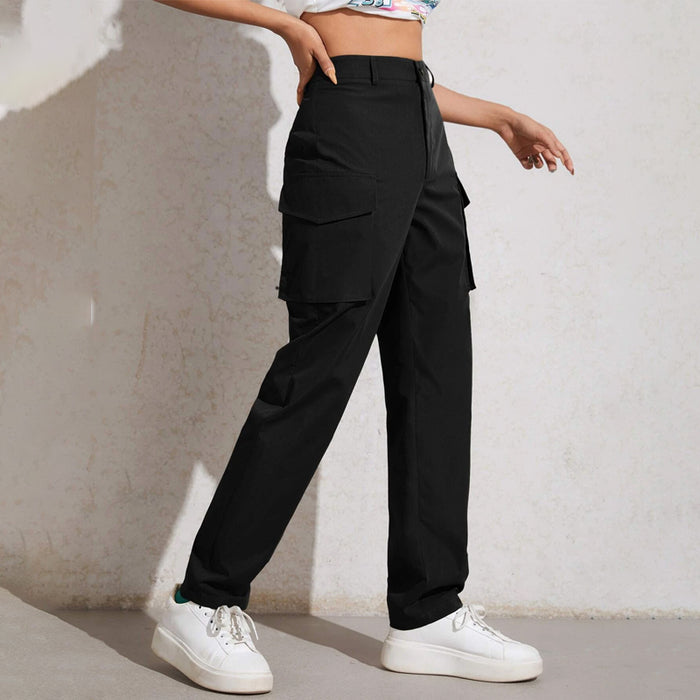 High Waisted Flap Pocket Zip Fly Pants