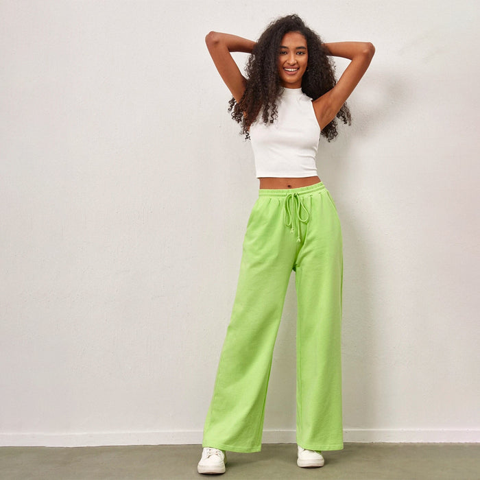 Wide Leg Drawstring Waist Pants