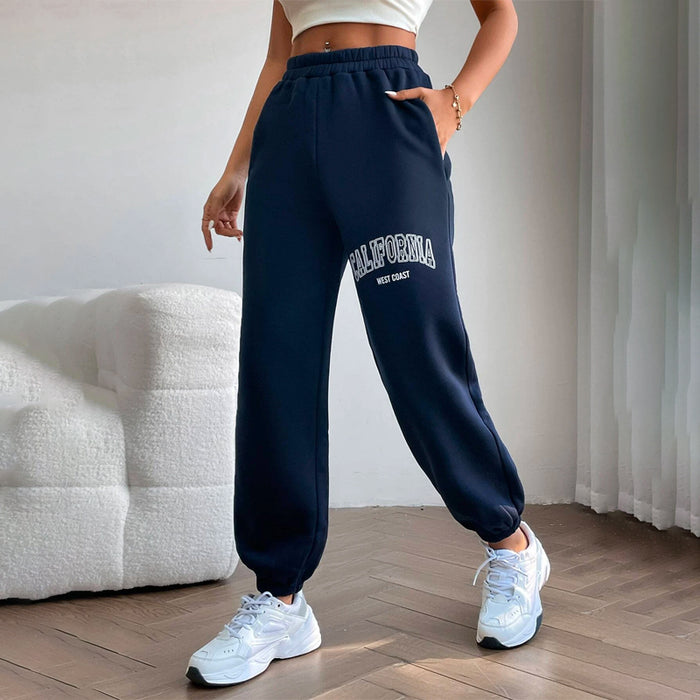 Graphic Elastic Waist Sweatpants