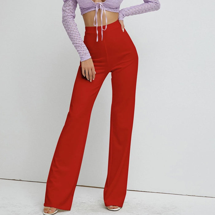 High Pearl Waist Straight Leg Pants