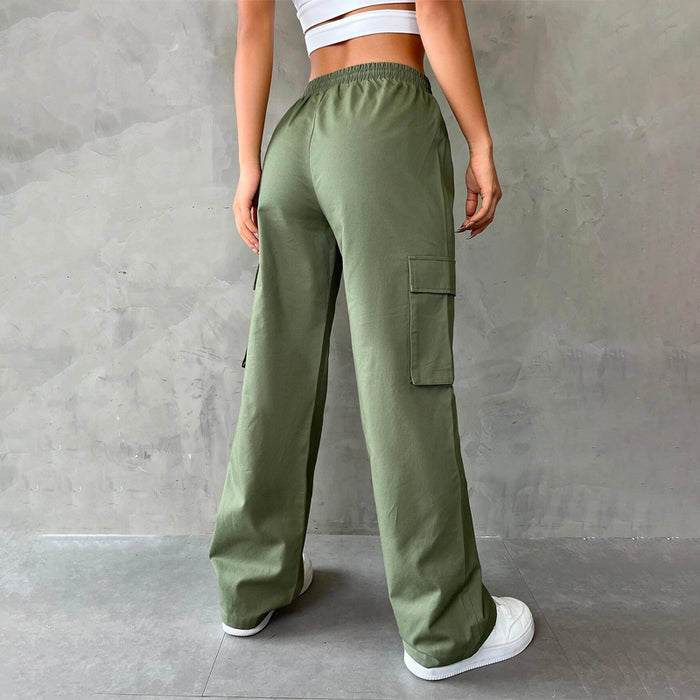 Flap Pocket Drawstring Waist Cargo Pants