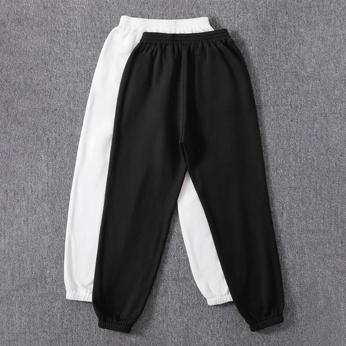 Pack Of 2 Solid Elastic Waist Thermal Sweatpants