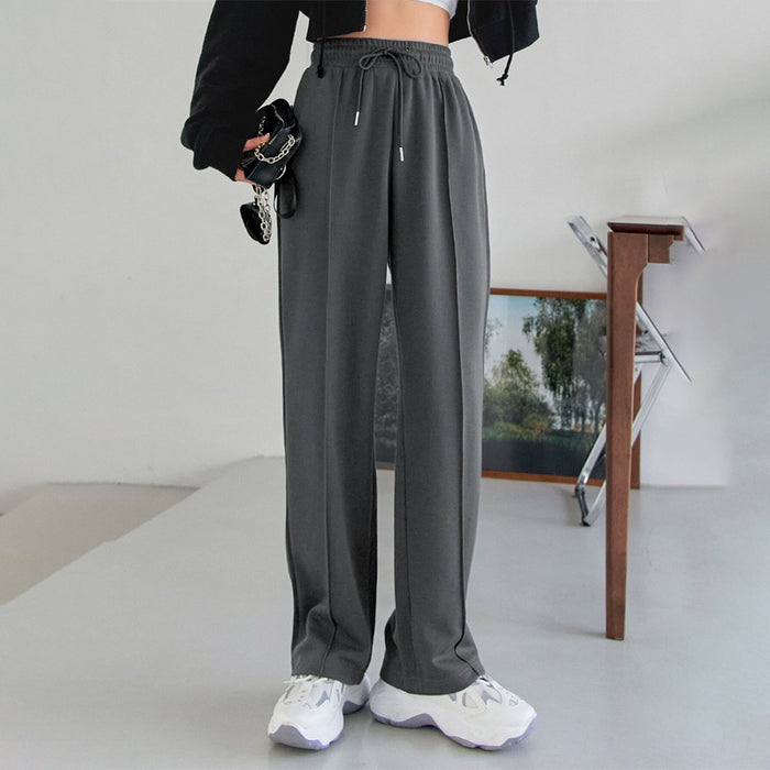 Seam Detail Drawstring Waist Slant Pockets Sweatpants