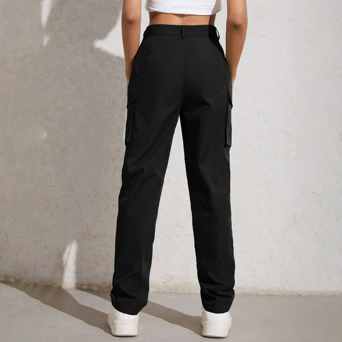 High Waisted Flap Pocket Zip Fly Pants