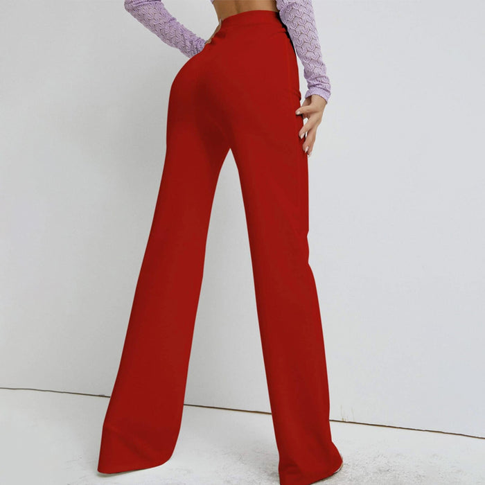 High Pearl Waist Straight Leg Pants