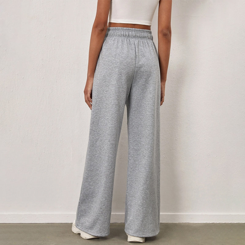 Easy Wear Solid Drawstring Waist Sweatpants