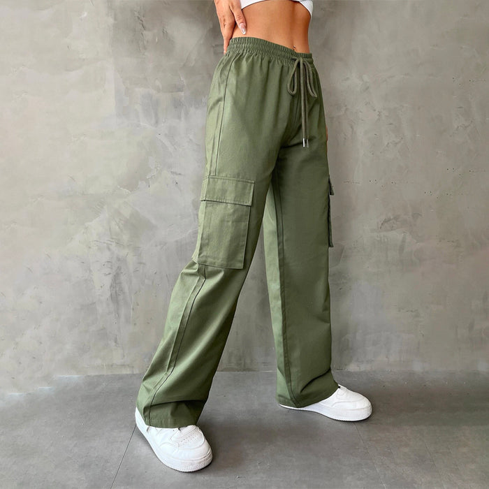 Flap Pocket Drawstring Waist Cargo Pants