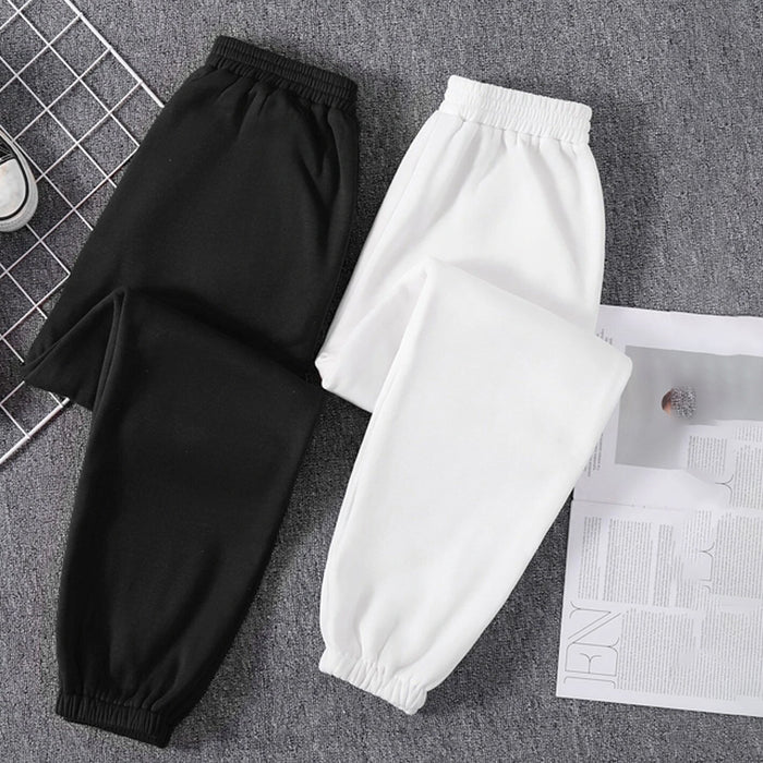 Pack Of 2 Solid Elastic Waist Thermal Sweatpants