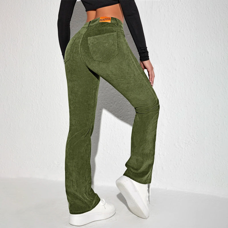 Letter Patched Flare Leg Pants