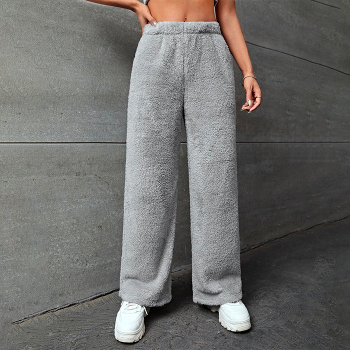 High Waist Teddy Wide Leg Pants