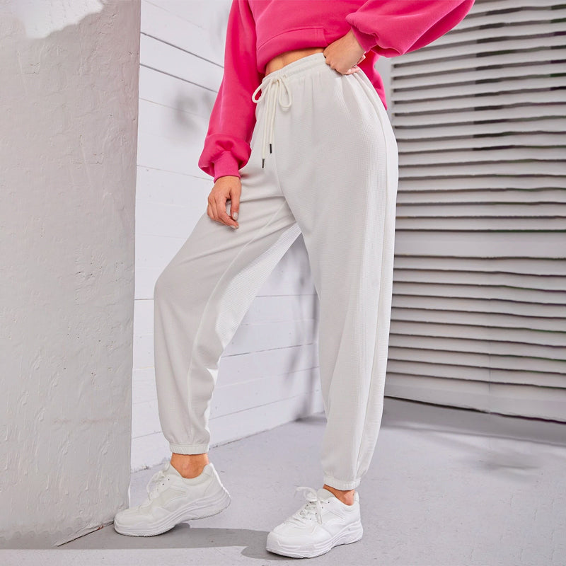 Solid Drawstring Waist Joggers Sweat Pants